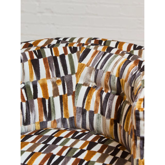 Textile Made to Order Swivel Chair in Striker Copper For Sale - Image 7 of 9