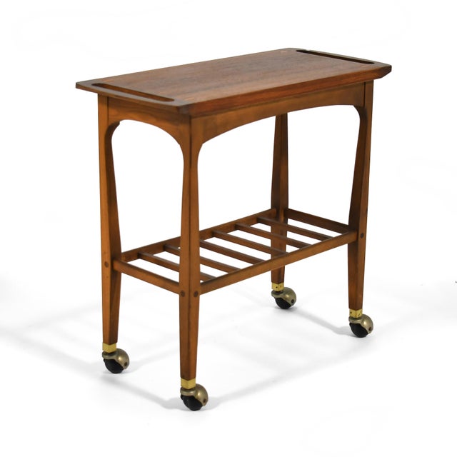 This lovely little Lane serving cart from their "Accent" line is modest in size, but features many refined details. From...