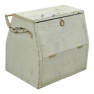 Vintage Arts & Crafts Wooden Green Painted Shoe Polish Box Tool Chest