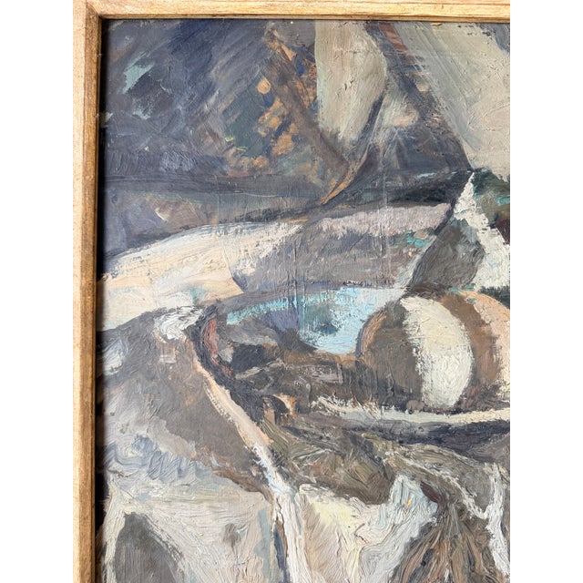 Figurative Painting "Two Eggs and One Soft-Boiled Egg," Oil on Cardboard, Signed Leon Nancey (1893-1972), France For Sale - Image 3 of 7