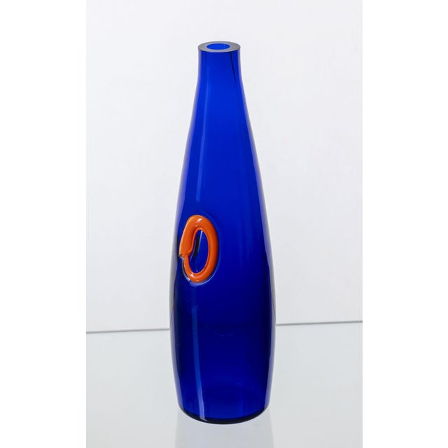 Vintage Czechoslovakian Blue Glass Vases, 1970s, Set of 3 For Sale - Image 3 of 6