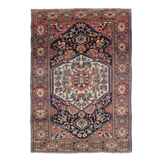 Persian Sarouk Faraghan Small Rug With Medallion Design Antique 3'6"x4'9" For Sale