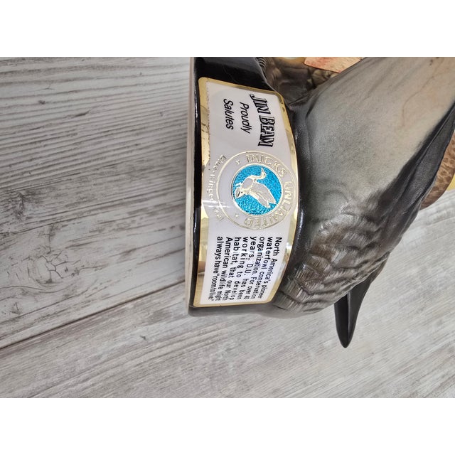 Teal Vintage 1980 Jim Beam Ducks Unlimited "Blue-Winged Teal" Ceramic Whiskey DecanterDescription For Sale - Image 8 of 12