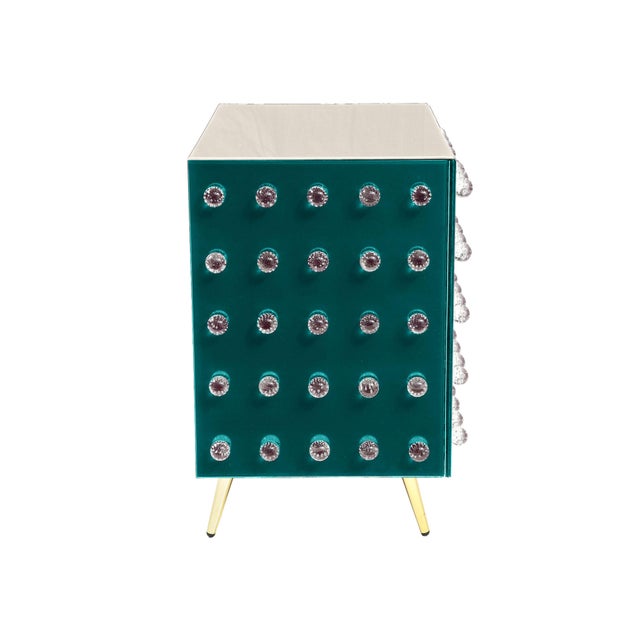 Pair of Glass Bar Cabinet White & Blue Made in Italy Available For Sale - Image 4 of 7