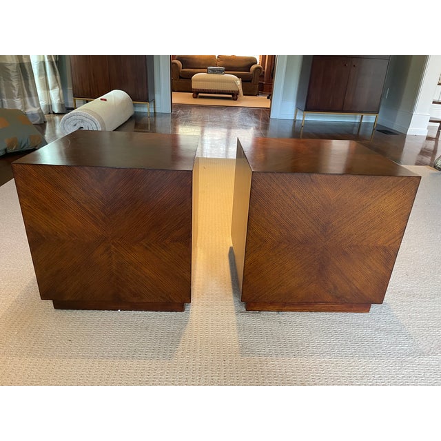 Vintage Mitchell Gold Style Cube Side Tables—A Pair For Sale - Image 12 of 12