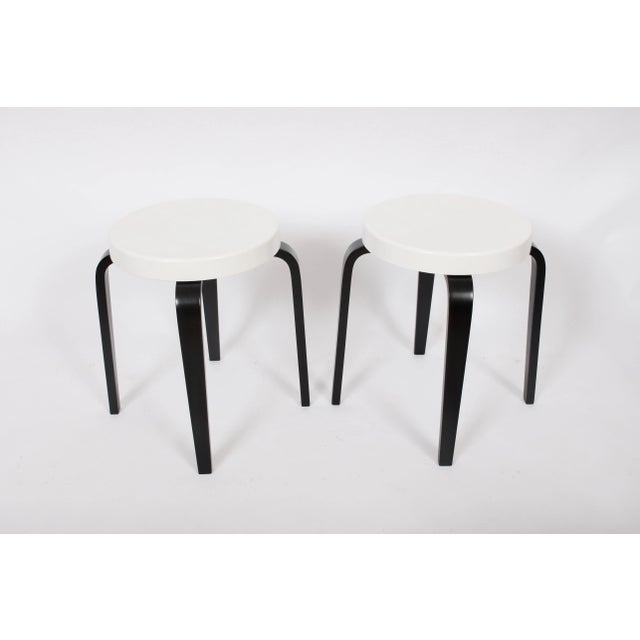 1930s 1930s Vintage Thonet Black and White Bakelite Stacking Stools - a Pair For Sale - Image 5 of 13
