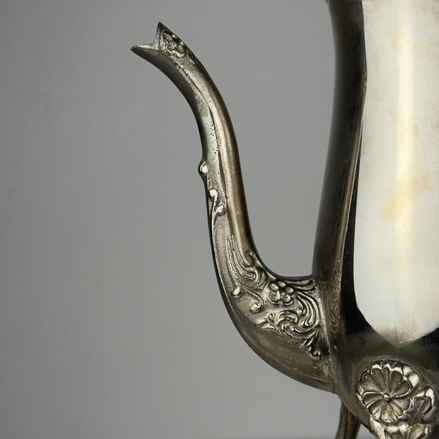 Silver Vintage Metal Coffee Set, Italy, 1980s, Set of 3 For Sale - Image 8 of 18