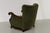 Danish Carved Lounge Chair in Green Velvet, 1920s For Sale - Image 16 of 18