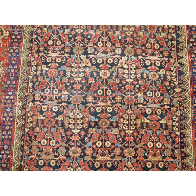 Textile Zabihi Collection Navy Camel Persian Malayer Room Size Tribal Rug For Sale - Image 7 of 9