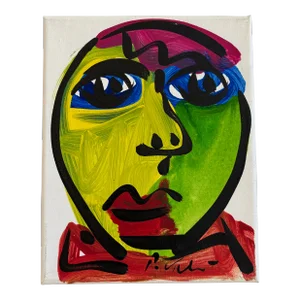 Peter Keil Abstract Portrait Painting on Canvas