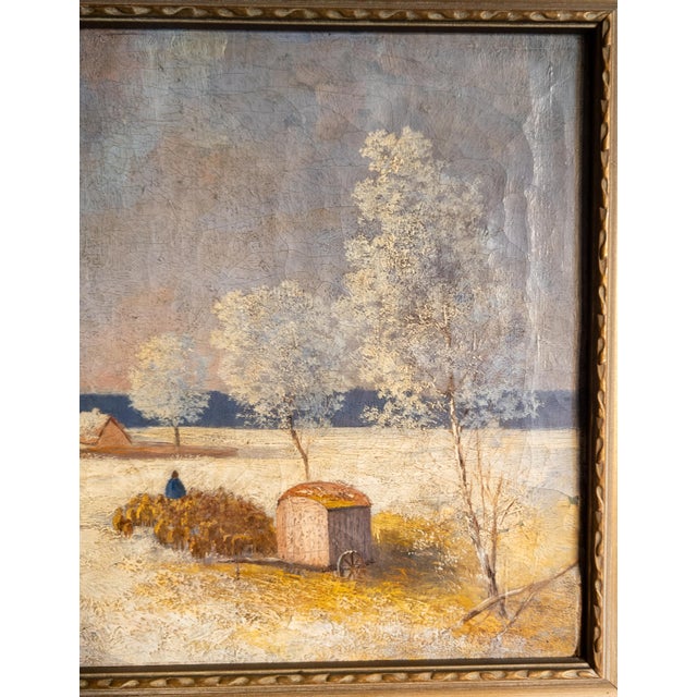 1900 - 1909 Early 20th Century Hungarian Impressionist Winter Landscape, Paris 1901 For Sale - Image 5 of 13