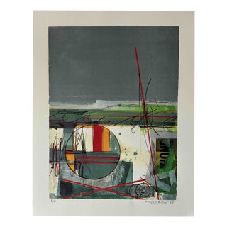 Sam Middleton, Abstract Composition Original Color Etching Ae, 1998, Screen Print For Sale