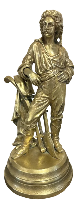 Bronze Statue of a Man of French Peasants, 19th Century
