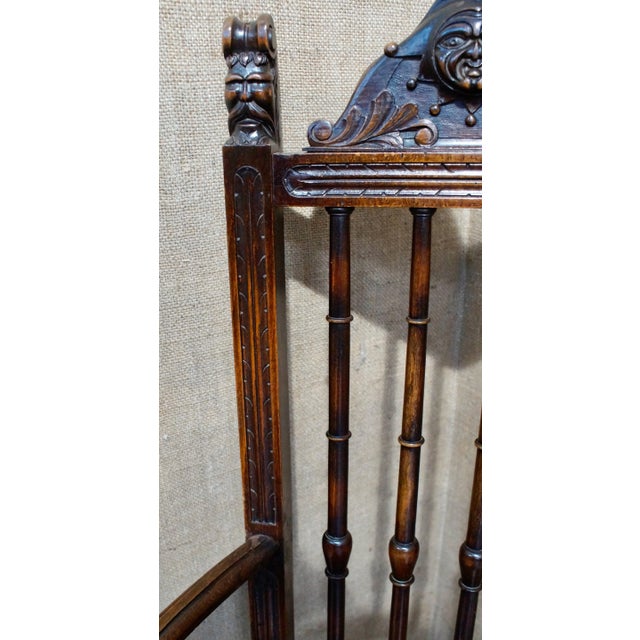 Wood Victorian Spindle Back Armchair For Sale - Image 7 of 13