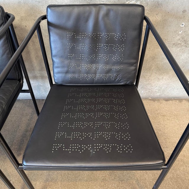 Black 1990s Pair of Black Leather Brenda Arm Chairs by Antonio Citterio for Flexform #1 For Sale - Image 8 of 12