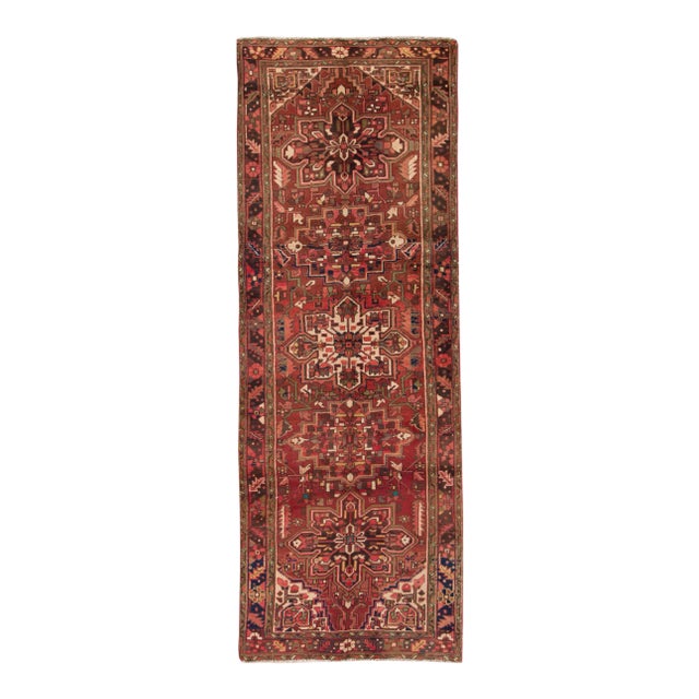 Vintage Heriz Handmade Wool Rug For Sale