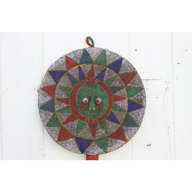 19th Century 1920's Multicolor Beaded African Shield For Sale - Image 5 of 10