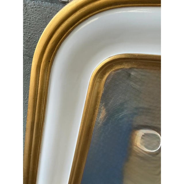 Vintage Gold Tipped White Lacquer Mirrors - Set of Two For Sale In West Palm - Image 6 of 12