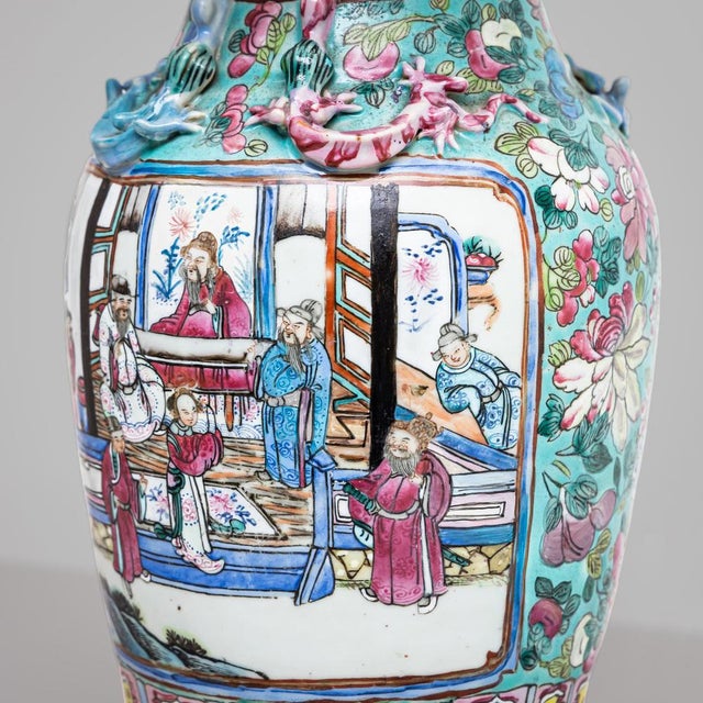 Blue Antique Chinese Table Lamps with Porcelain Base, Set of 2 For Sale - Image 8 of 9