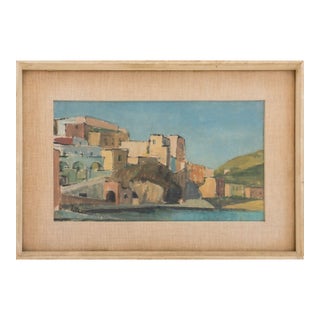 Illegibly Signed Landscape Oil on Canvas Board For Sale