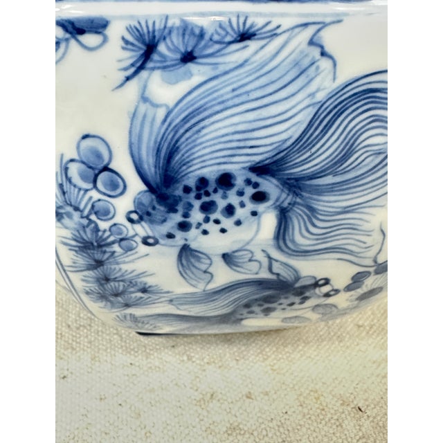 1990s Vintage Blue & White Ginger Jar For Sale - Image 5 of 7