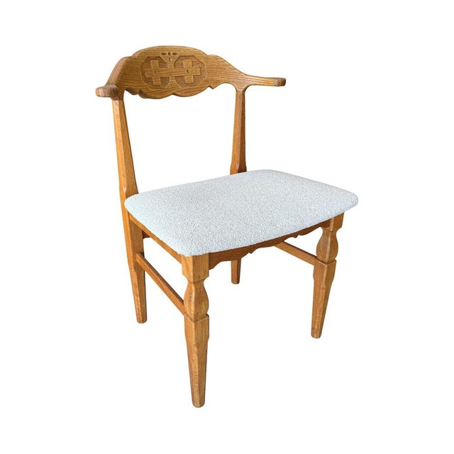 Henning Kjaernulf Danish Carved Oak Dining Chairs by Henning Kjærnulf, Attributed For Sale - Image 4 of 4