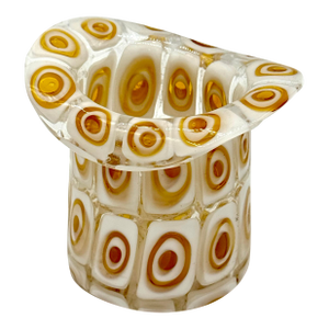 Vintage Fratelli Toso Murano Art Glass Bull's Eye Top Hat