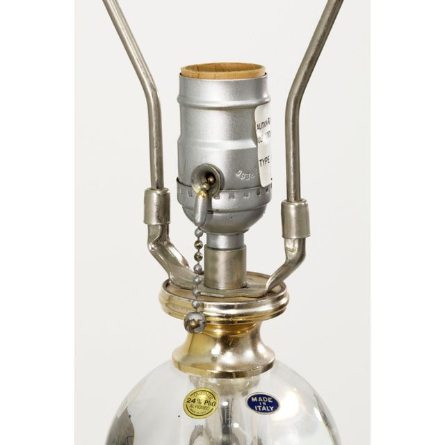 Metal Vintage Italian Glass Sphere and Brass Floor Lamp For Sale - Image 7 of 8