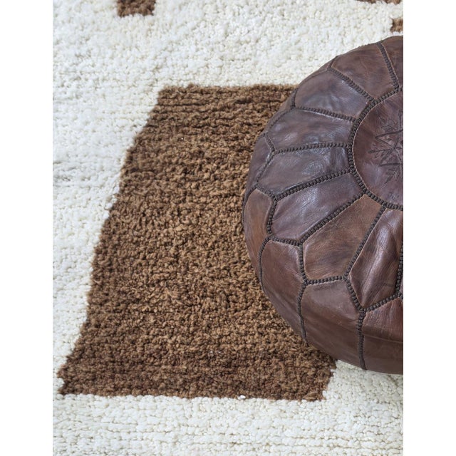 2020s Brown Moroccan Handmade Rug - 9.9 X 8.3 Ft For Sale - Image 5 of 8