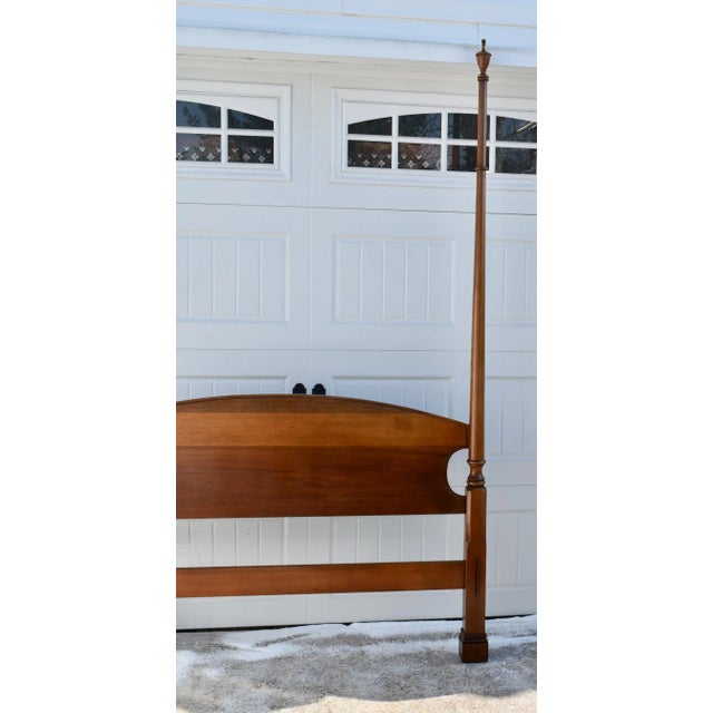 Traditional Statton Mahogany Full Size High Poster Headboard Vintage Mid Century Bed 70s For Sale - Image 3 of 12