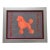 Dog Poodle Minimalism Pop Art Folk Art Americana Orange Putty Gray, Burgundy Original Oil Painting by Cleo Plowden For Sale