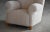Fritz Hansen 1940s Fritz Hansen Model 1518 Large Size Club Chair in Beige Lambswool Tufted Backrest For Sale - Image 4 of 11