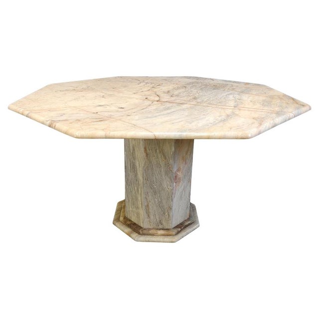 Italian Octagonal Marble Dining Table, 1970s For Sale - Image 14 of 14