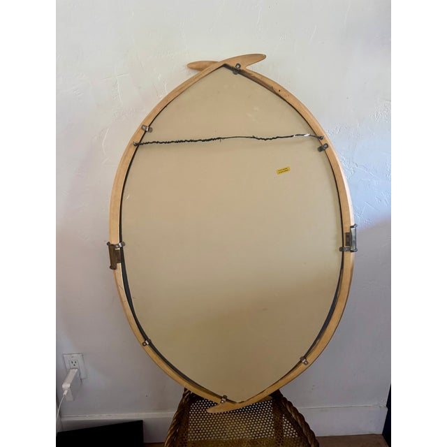 1970s 1970's Faux "Elephant Tusk" and Brass Mirror by Chapman For Sale - Image 5 of 6