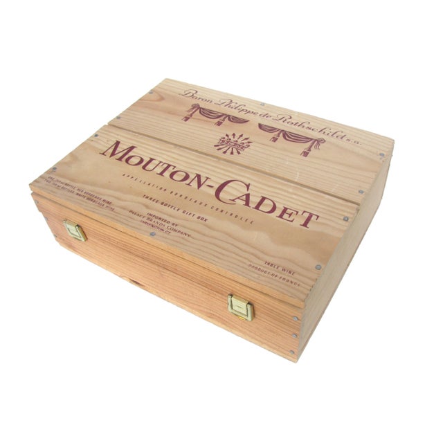 Mid 20th Century French Baron Rothschild Mouton Cadet Wine Presentation Box For Sale - Image 5 of 5