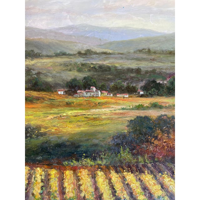 Traditional Landscape Vineyards Oil Painting For Sale - Image 3 of 13