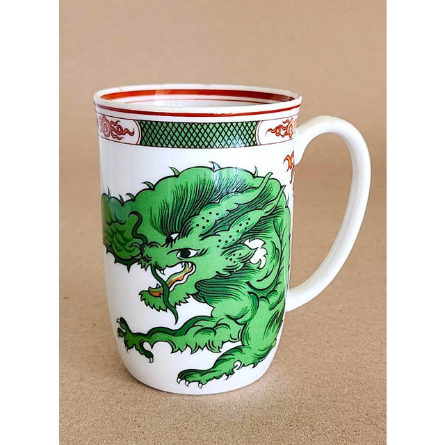 1970s Vintage 1970s Fitz & Floyd “Dragon Crest” Porcelain Mugs - 6 Piece Set For Sale - Image 5 of 11