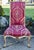 French Rococo Boudoir Side Chair Red Gold Giltwood Cabriole Leg Medallion Urn For Sale - Image 9 of 16