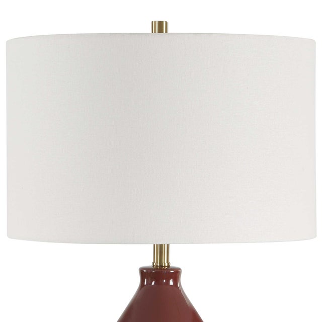 2020s Gourd Burgundy Table Lamp For Sale - Image 5 of 6