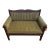 Late 20th Century Wood Upholstered Settee With Dark Green Corduroy Fabric For Sale