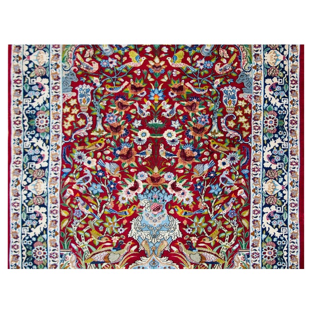 Textile Vintage Isfahan Rug For Sale - Image 7 of 15