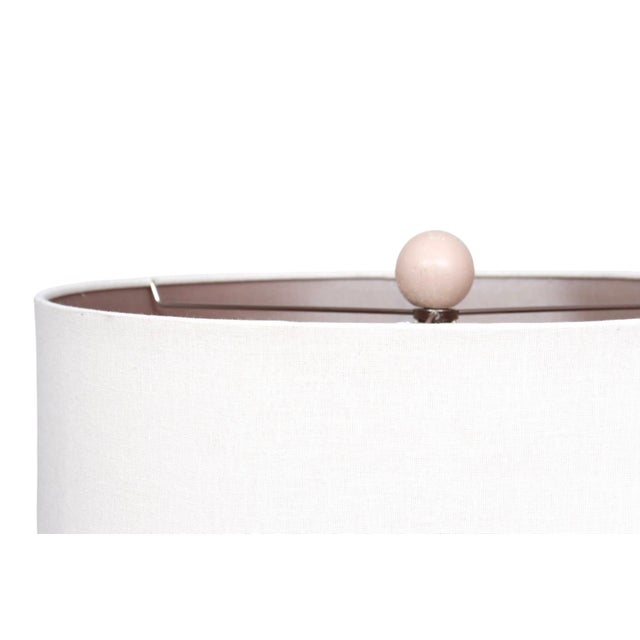 Mid-Century Modern Pink Painted Glass Table Lamp For Sale - Image 3 of 9