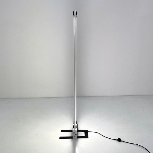 Large Red Neon Floor Lamp by Gian N. Gigante for Zerbetto, 1980s For Sale - Image 9 of 10