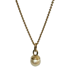 1980s Givenchy Gold Glass Pearl Enhancer Necklace