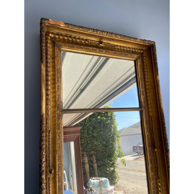 Baroque 19th Century Antique Gilt Wood Pier Mirror – Ornate Gold Leaf Frame With Original Glass For Sale - Image 3 of 10