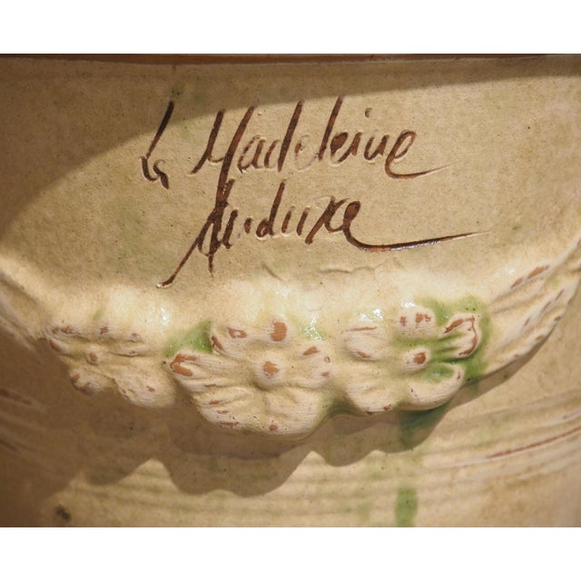 Cream Pair of Small, Cream Colored Terra Cotta Pots From Anduze, France For Sale - Image 8 of 18