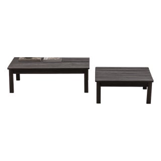 Mid-Century Dutch Lattenbank Coffee Tables, 1960s, Set of 2 For Sale