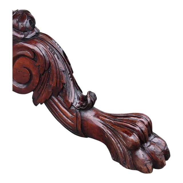 19th C American Federal Mahogany Center Table Heavily Carved Refurbished For Sale - Image 18 of 18