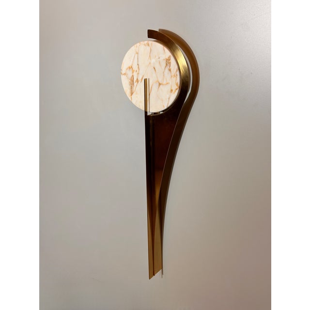 Drosia Wall Sconce – Brushed Steel Minimalist Light for Bedroom & Hallway For Sale - Image 6 of 6