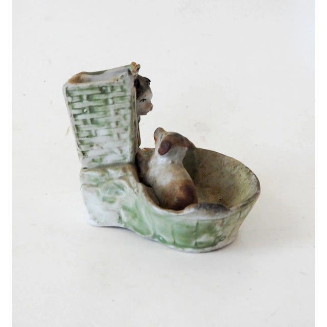 Vintage Match Striker Holder Porcelain Cat & Dog For Sale - Image 4 of 7